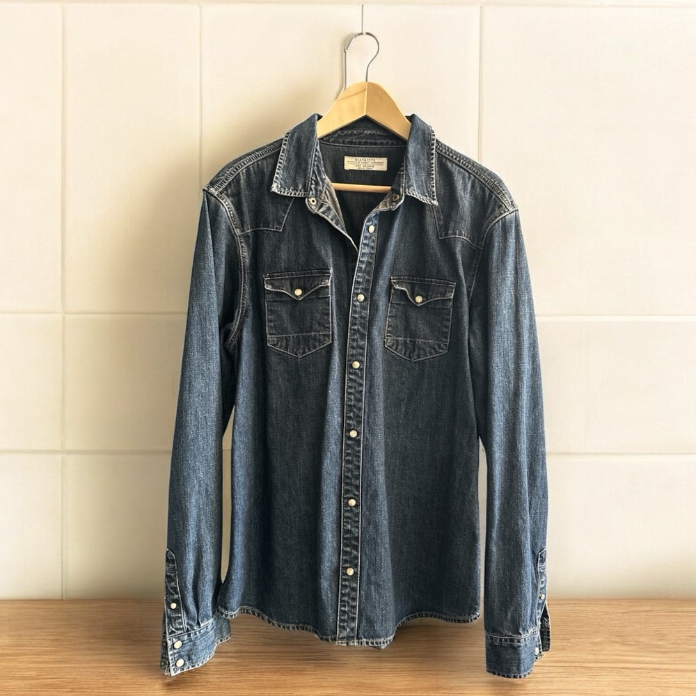 All Saints XXL Men’s Denim Button-Up Shirt
